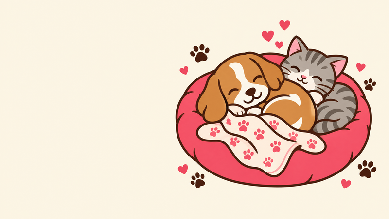 Dog Beds Snoozing illustration