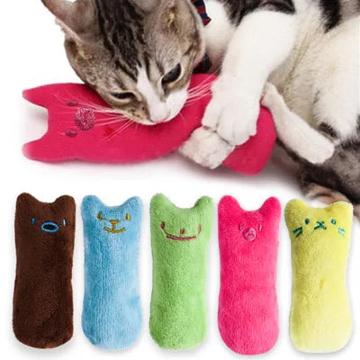 Soft catnip plush chew toy for cats
