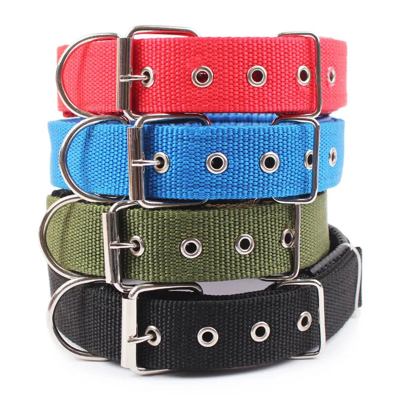 Nylon dog collar in solid colours