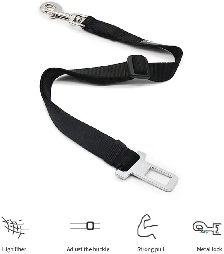 Adjustable nylon dog car seat belt lead with clip – photo 12
