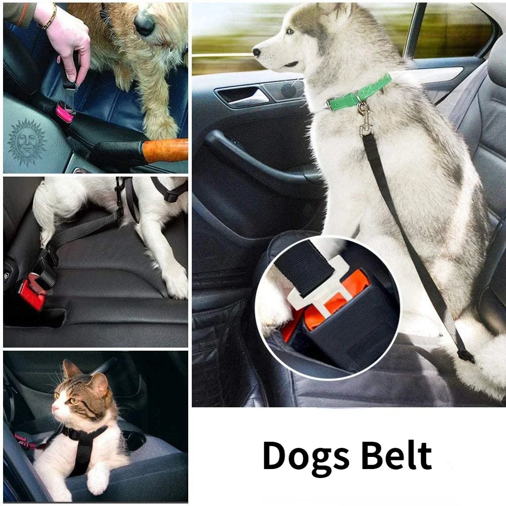 Adjustable nylon dog car seat belt lead with clip – photo 9