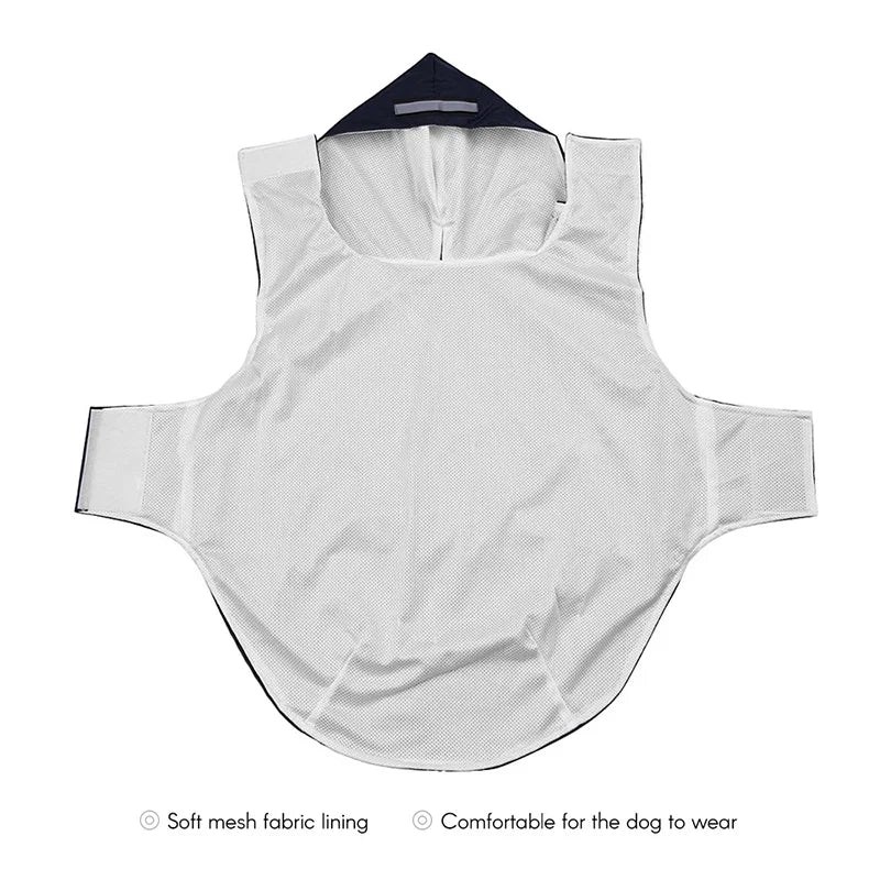 Reflective Hooded Dog Raincoat with Lead Hole