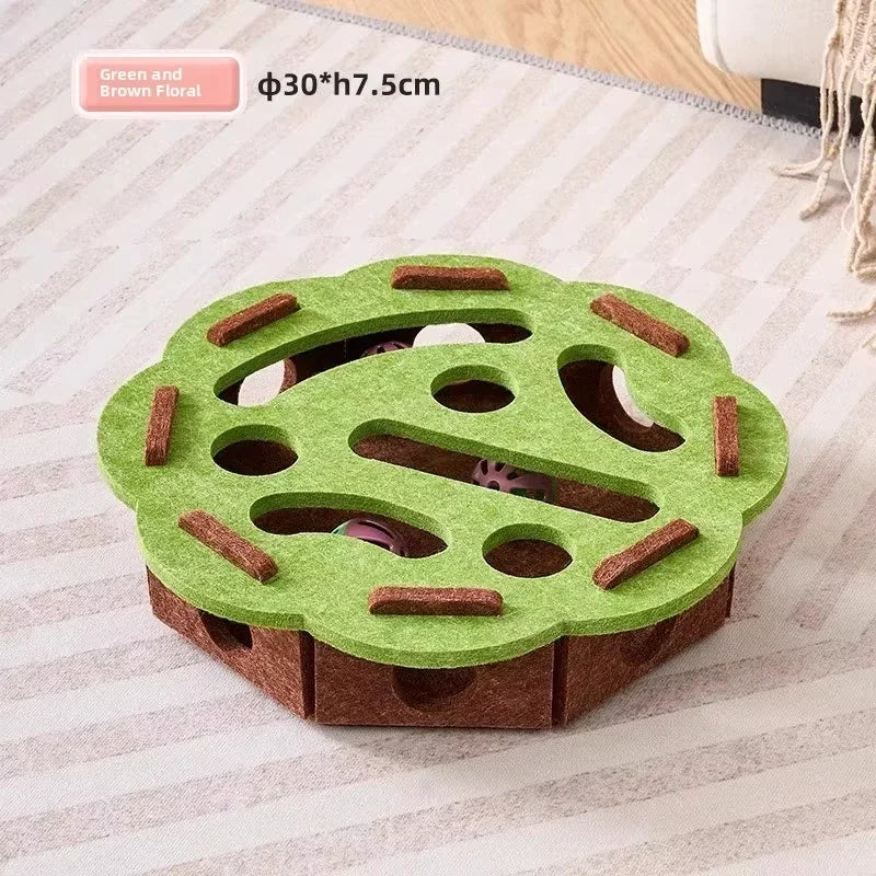 Felt Cat Puzzle Box with Play Ball