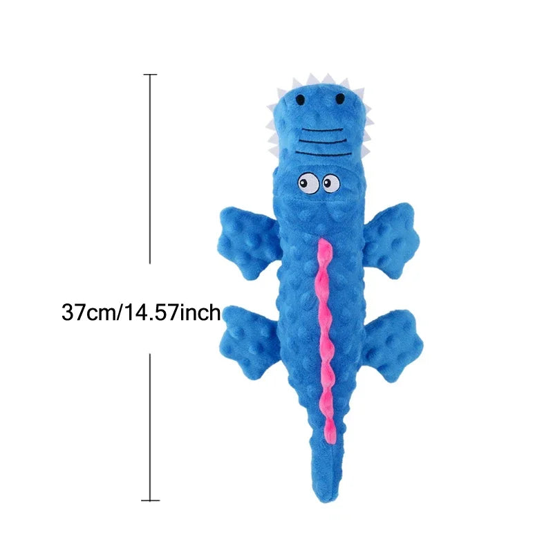Soft squeaky plush crocodile dog toy – photo 12