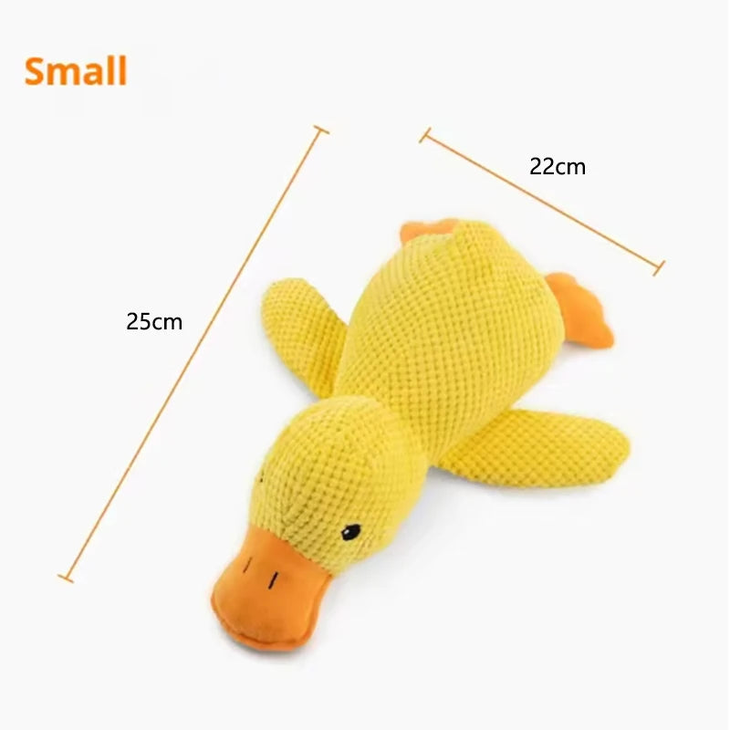 Plush Yellow Duck Squeaky Dog Toy