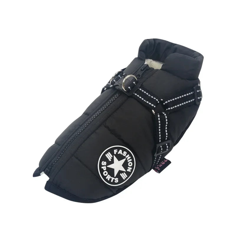 Waterproof winter dog coat with built-in harness – photo 9