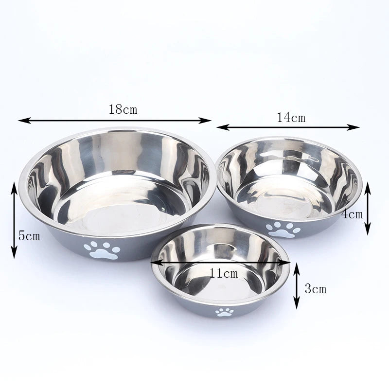 Stainless steel paw print pet bowl with silicone base – photo 6
