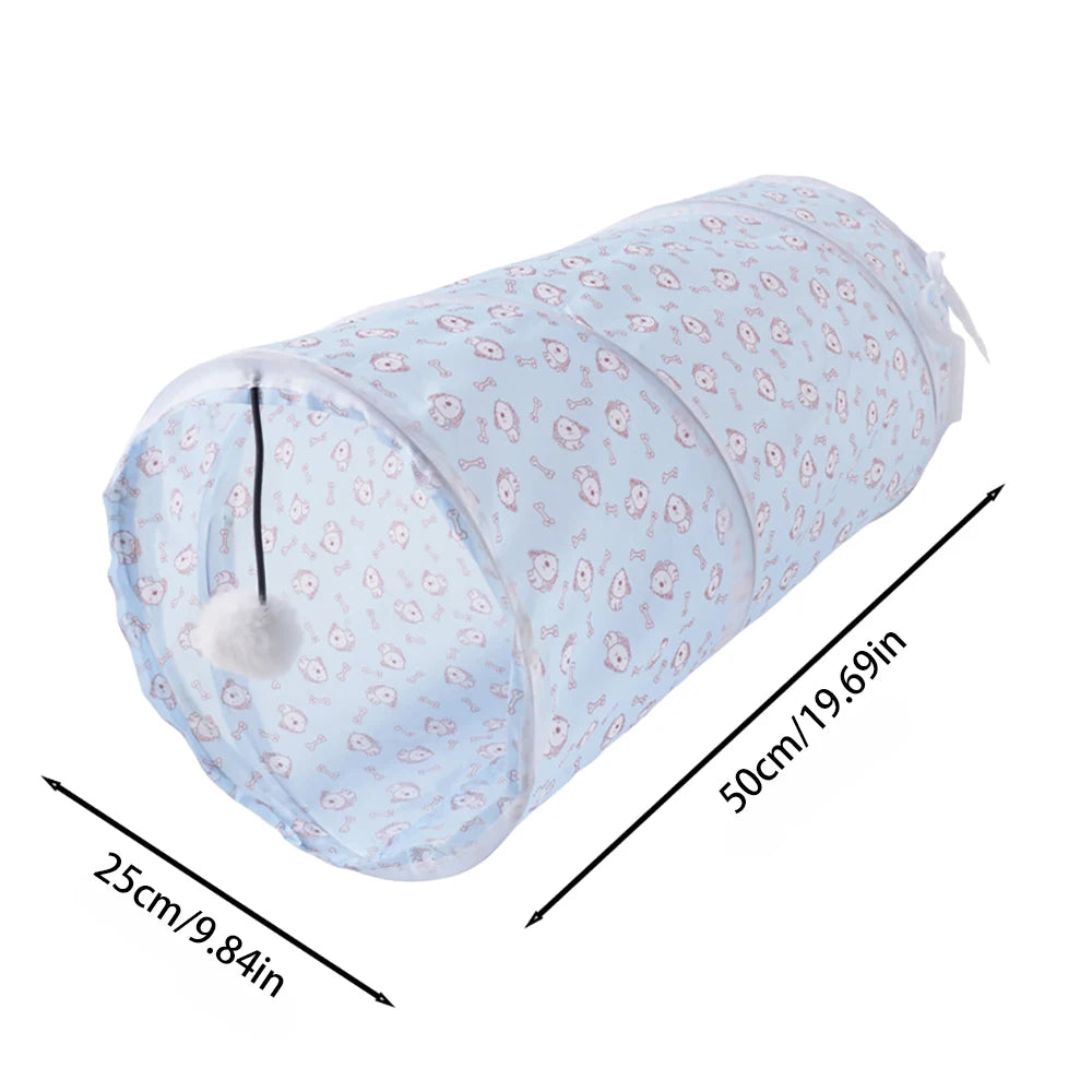 Cat playing in a foldable fabric play tunnel – photo 10