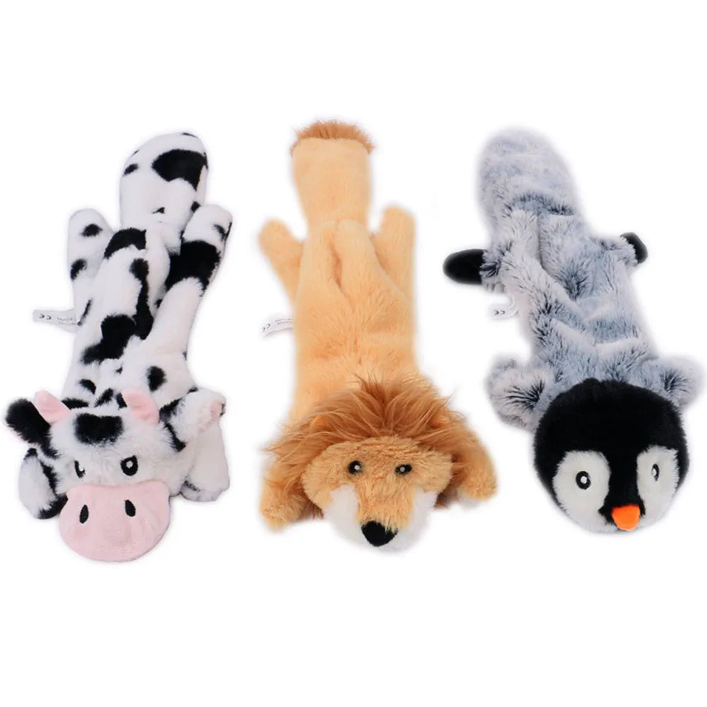 Stuffing-free plush animal squeaky dog toys – photo 12