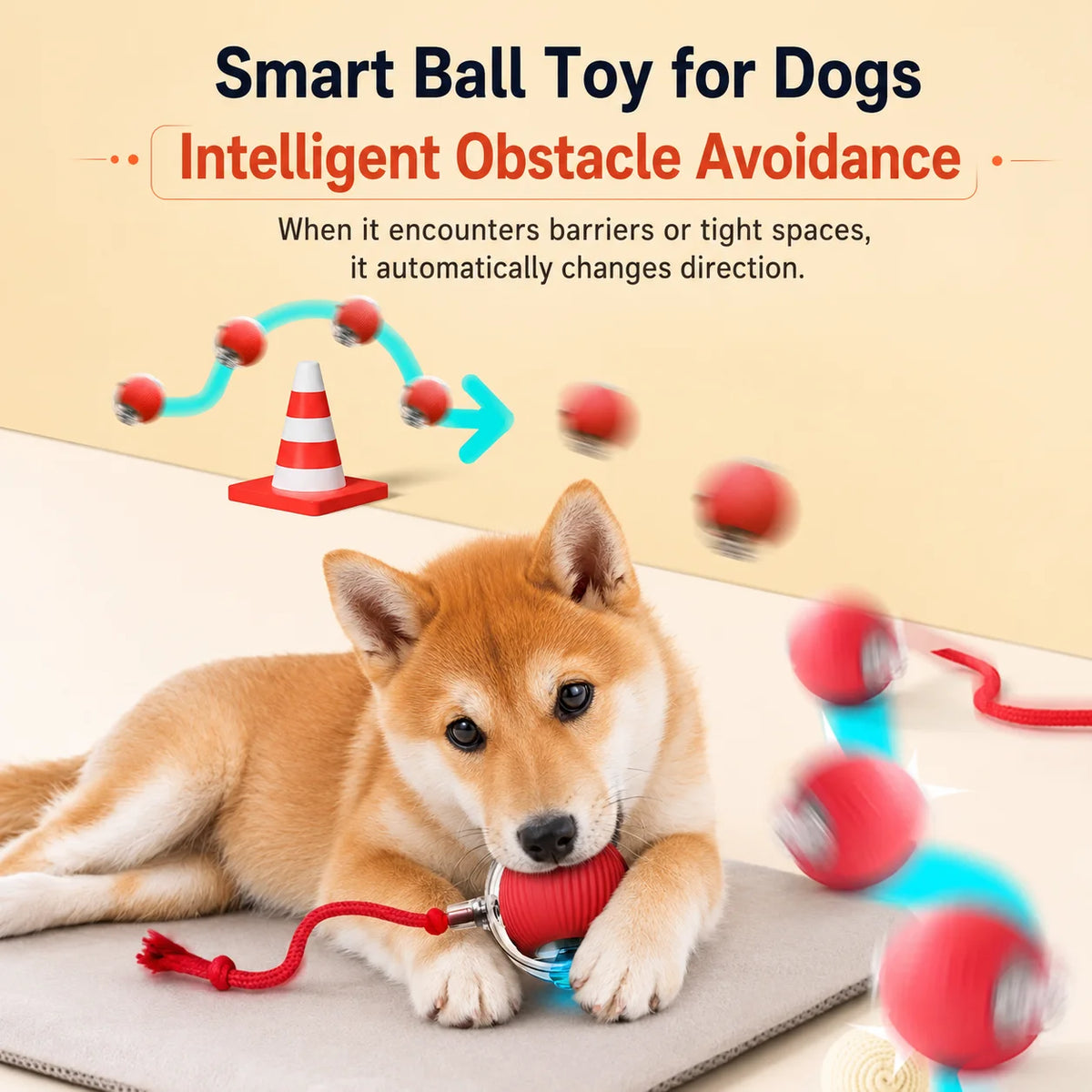 Rechargeable Rolling Ball Toy for Dogs