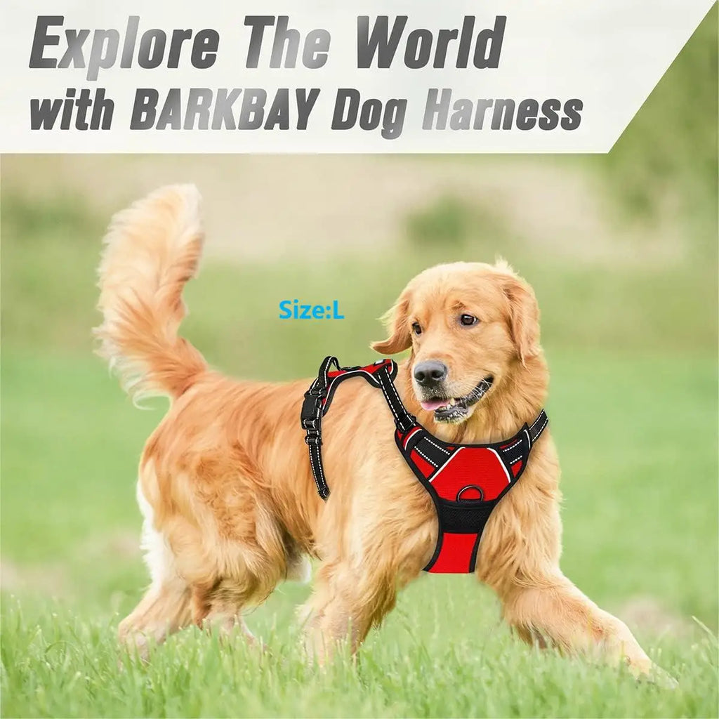 Reflective nylon dog harness with front clip and handle – photo 4