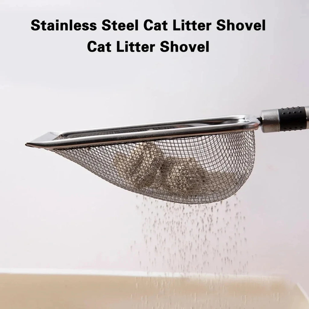 Stainless steel cat litter scoop with ergonomic handle – photo 6