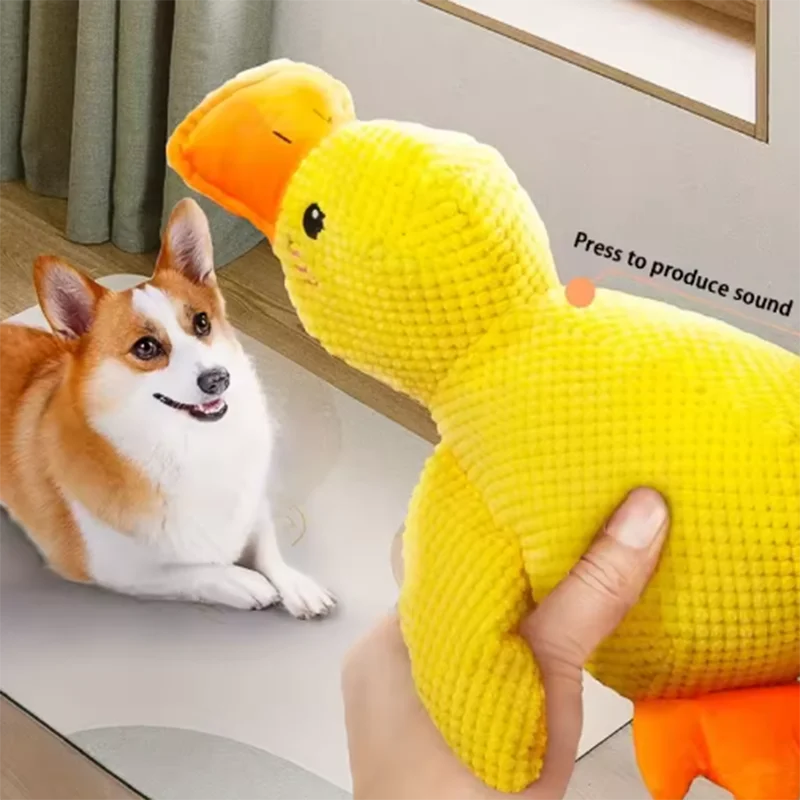 Plush yellow duck dog toy – photo 11