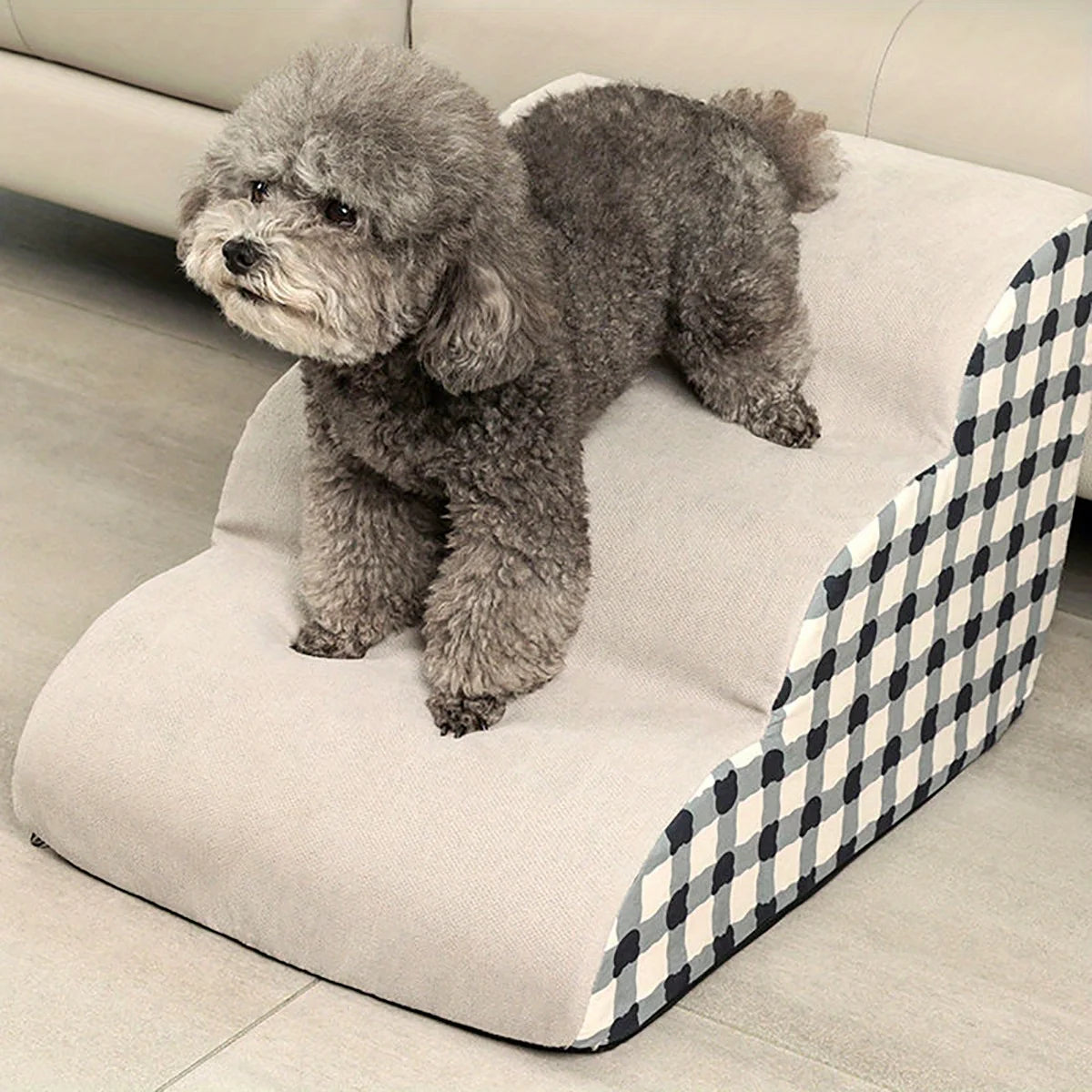 Foam pet stairs beside a sofa – photo 11