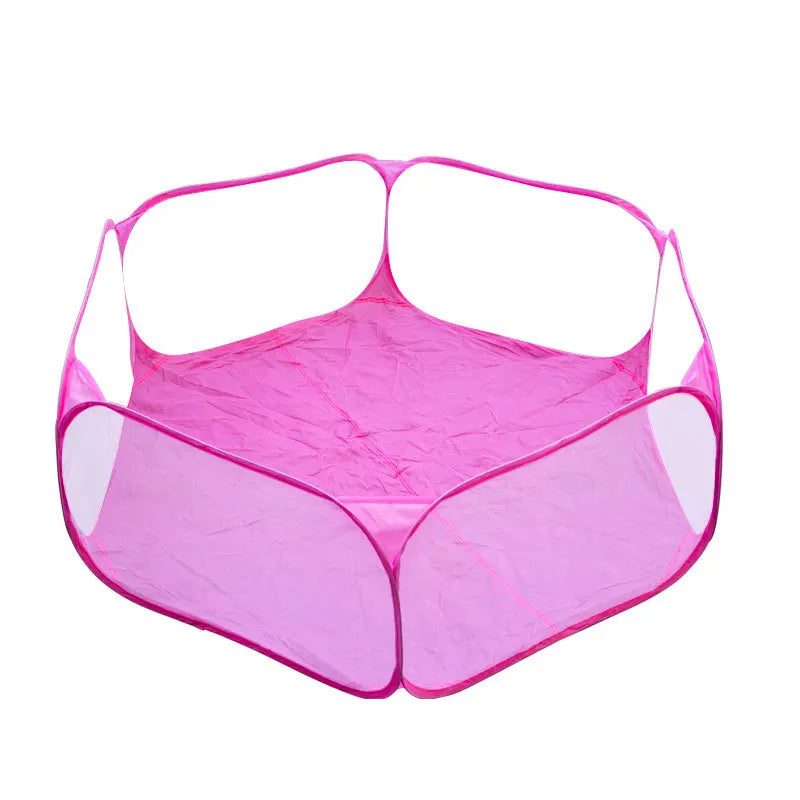 Foldable pop-up mesh pet playpen with a puppy inside – photo 11