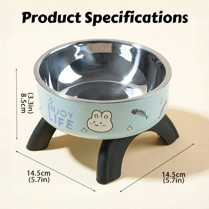 Raised stainless steel pet bowl with non-slip base – photo 4
