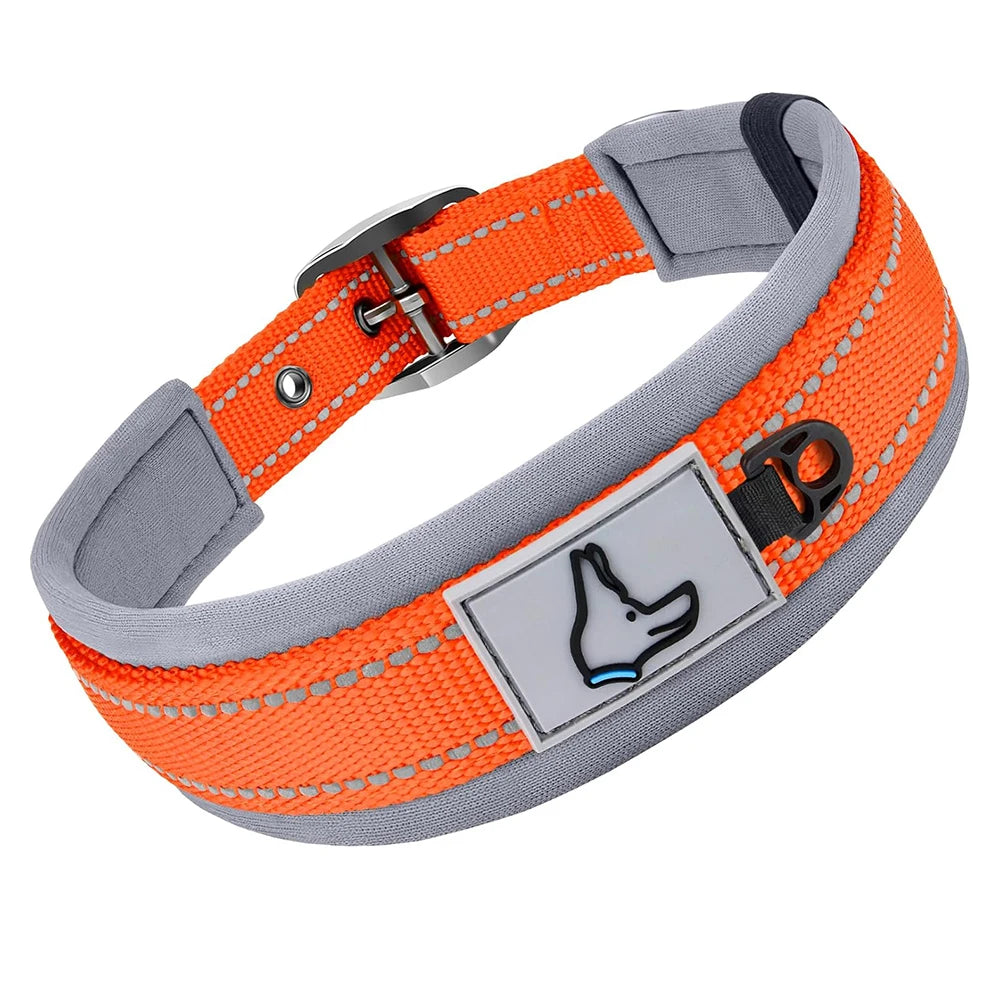 Padded Reflective Dog Collar with Neoprene Lining