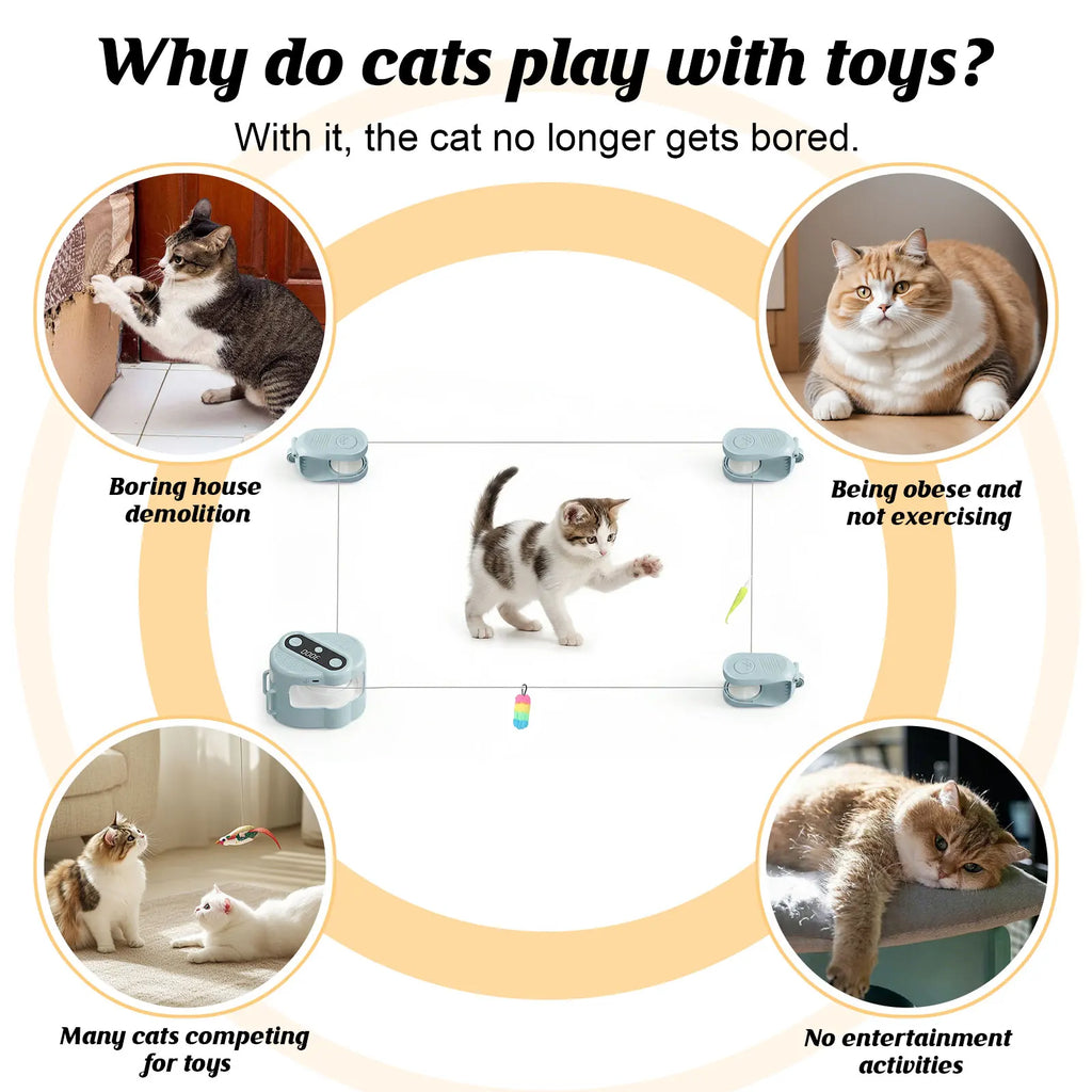 Automatic Cat Hunting Toy with Moving Lure & Remote Control