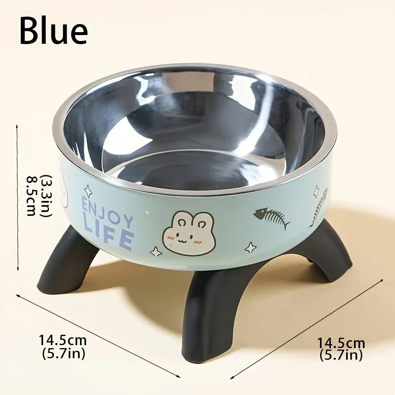 Raised Stainless Steel Bowl for Cats & Small Dogs