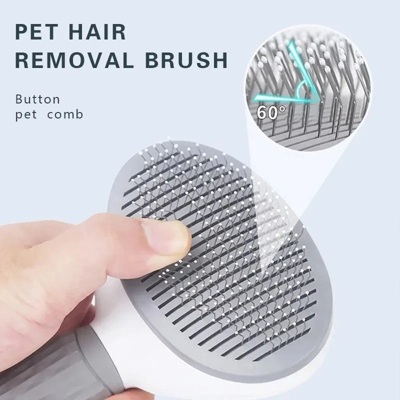 Self-cleaning slicker brush for dog and cat grooming – photo 9