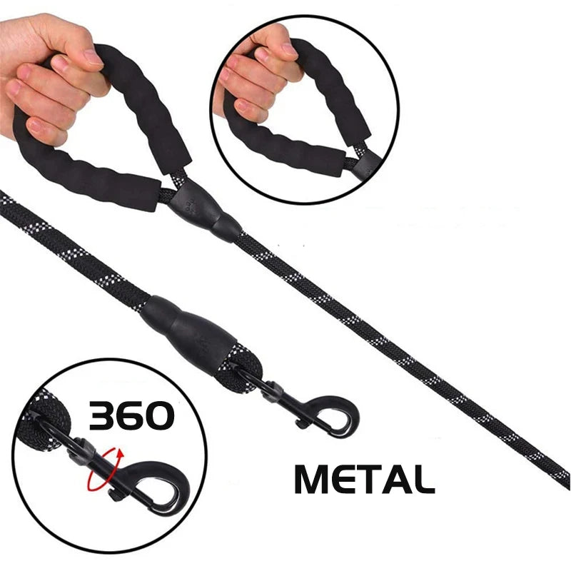 Reflective nylon dog lead with padded handle – photo 8
