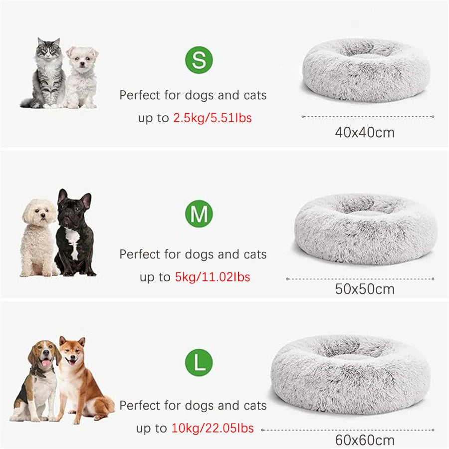 Plush Donut Bed for Cats & Dogs