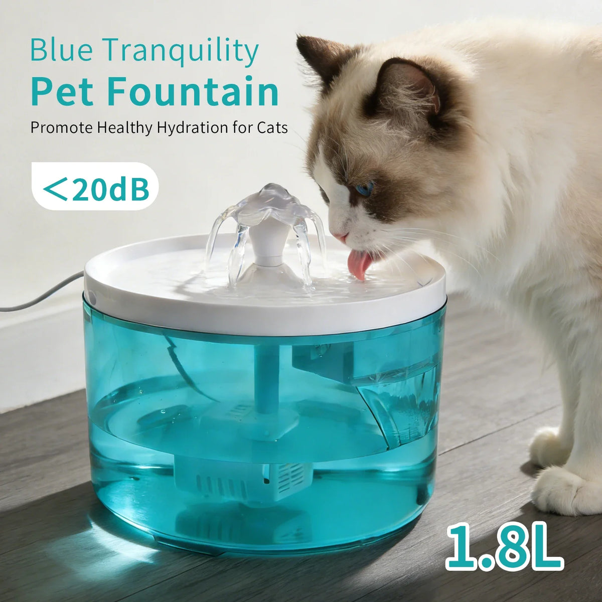 Compact 1.8L cat water fountain – photo 3