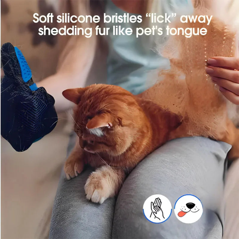 Silicone pet grooming glove for cats and dogs – photo 3