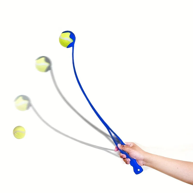 Dog ball launcher stick with a tennis ball in the park – photo 3