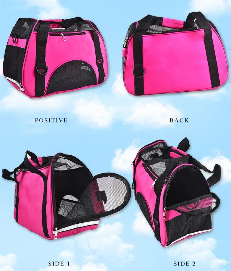 Foldable Mesh Pet Carrier Bag for Cats & Dogs