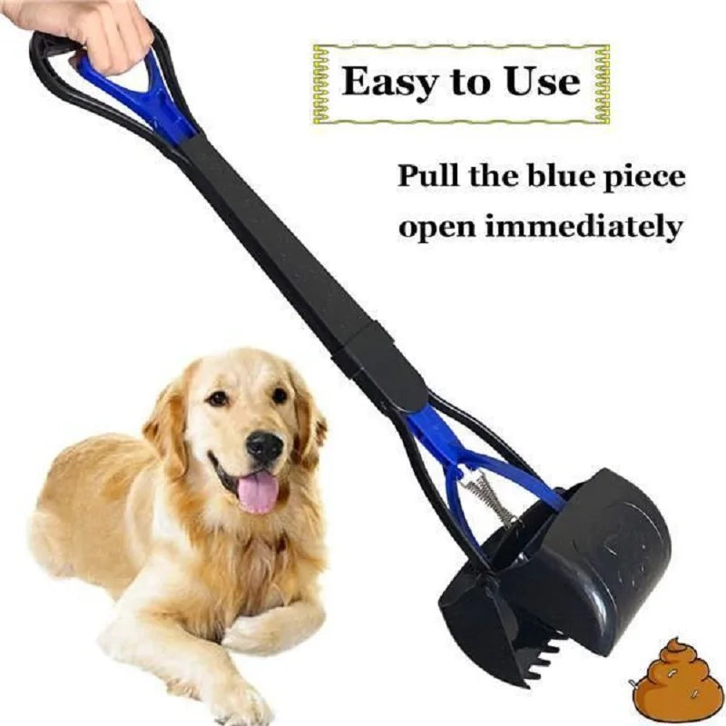 Jaw clamp pooper scooper with long handle