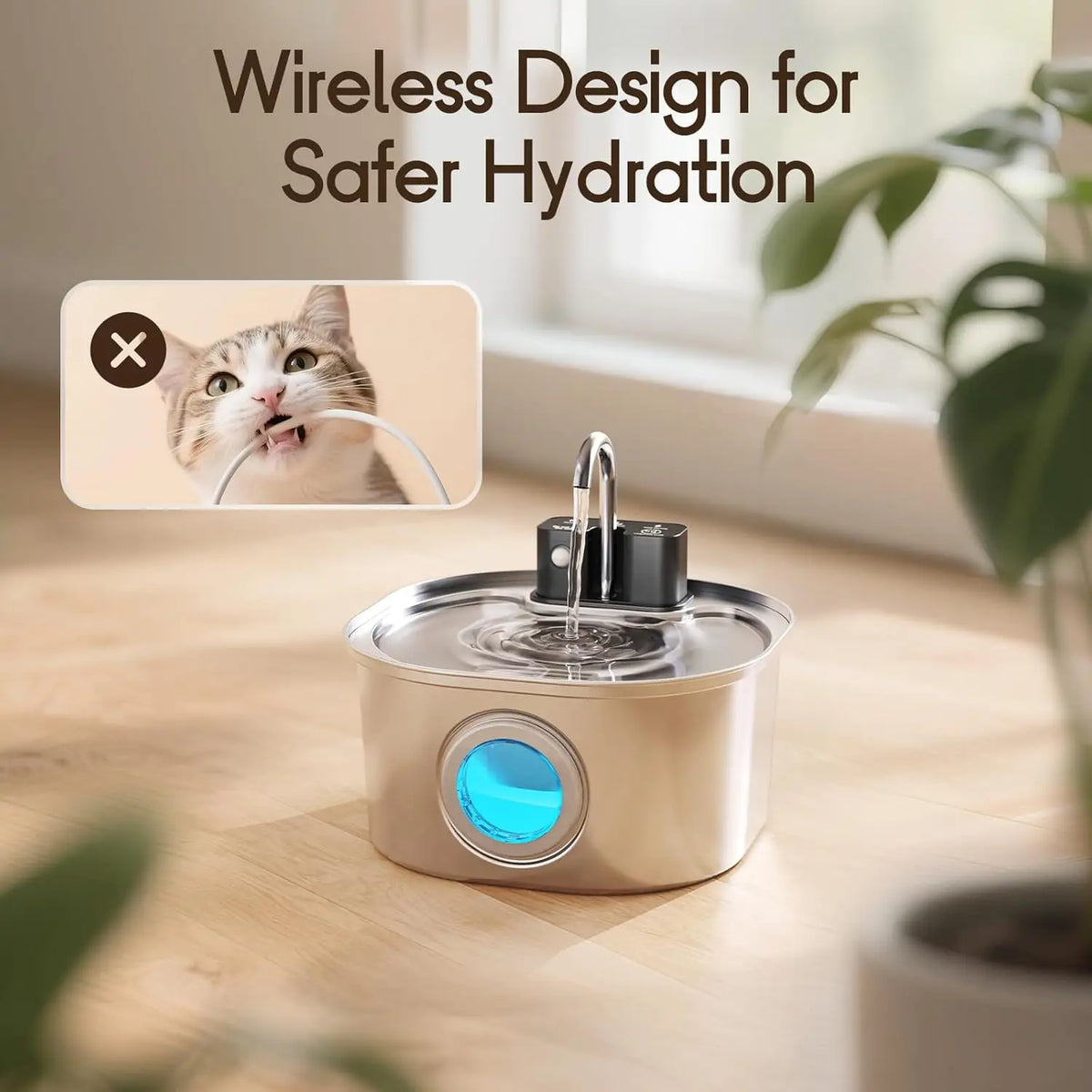 Cordless motion-sensor cat water fountain - photo 4