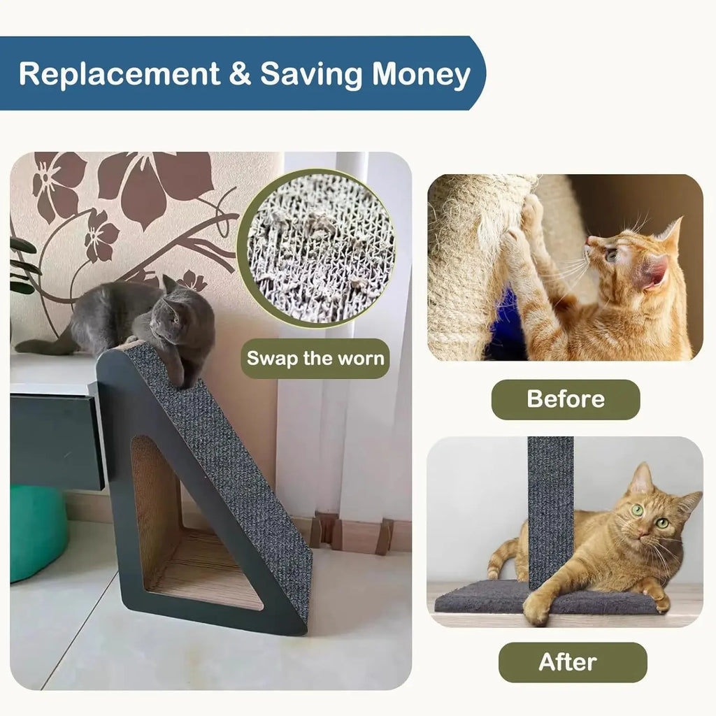 Self-adhesive cat scratching mat on a sofa corner – photo 11