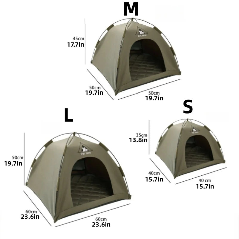 Pet teepee tent bed with a cat resting inside – photo 2