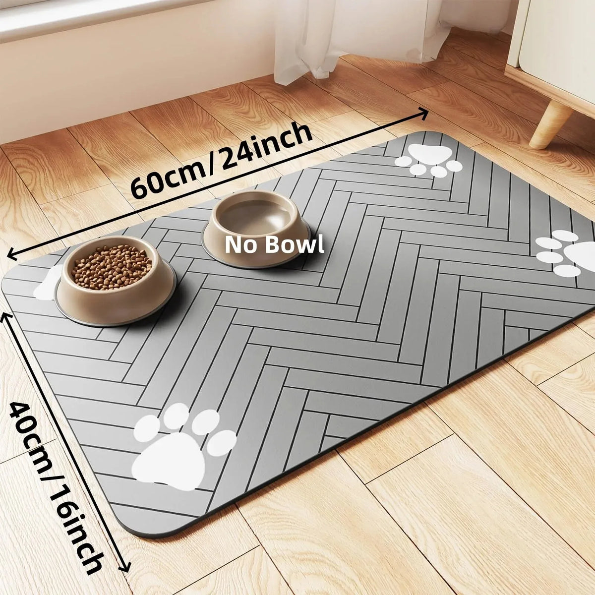Absorbent Pet Feeding Mat with Non-Slip Backing
