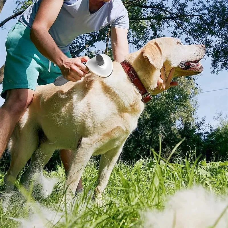 Self-cleaning slicker brush for dog and cat grooming – photo 10