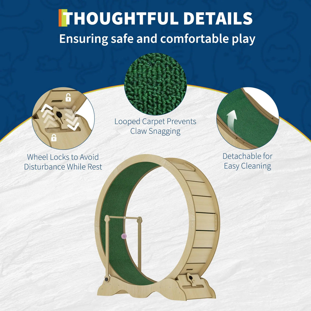 114cm Cat Exercise Wheel with Carpet Track & Lock