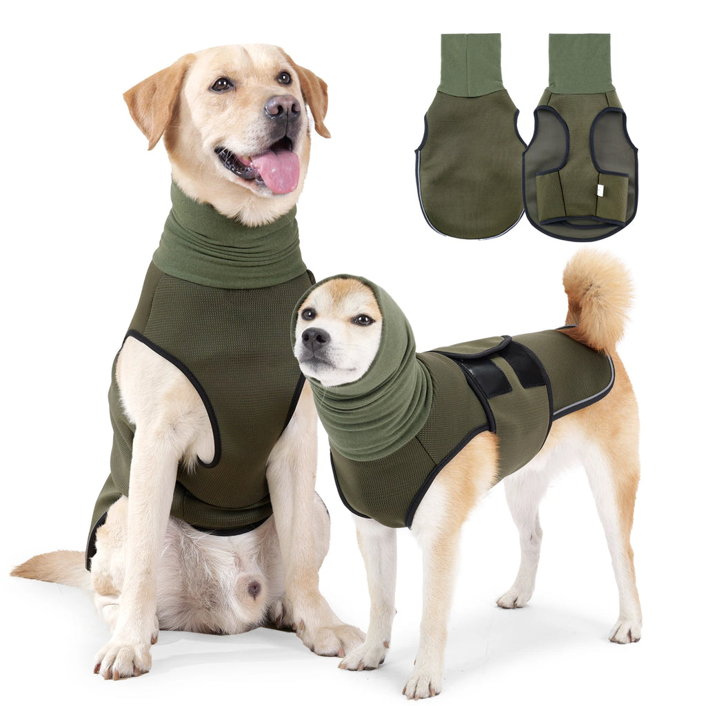 Snug-Fit Dog Wrap Vest with Neck Warmer