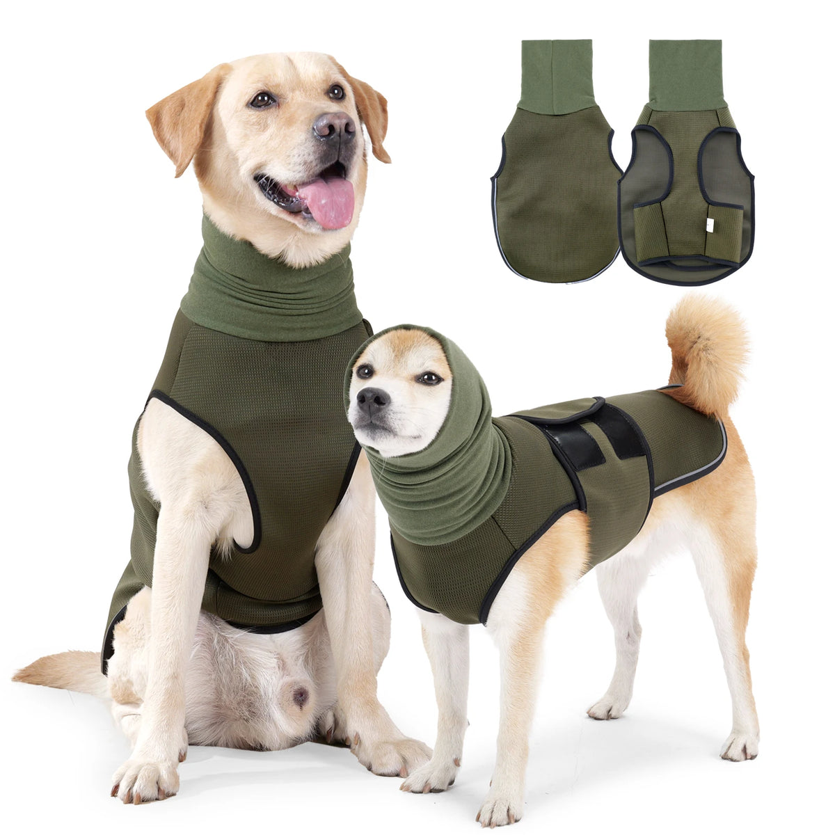 Snug-Fit Dog Wrap Vest with Neck Warmer