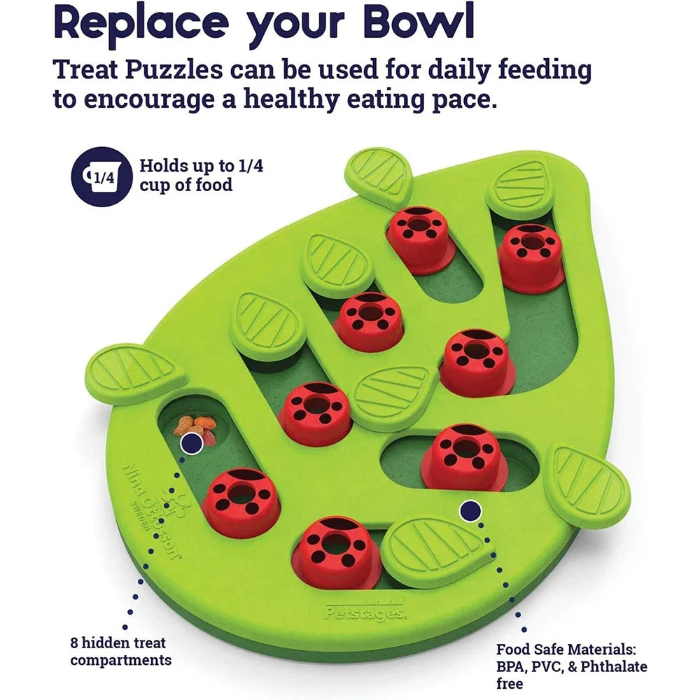 Green interactive treat puzzle feeder for cats – photo 3
