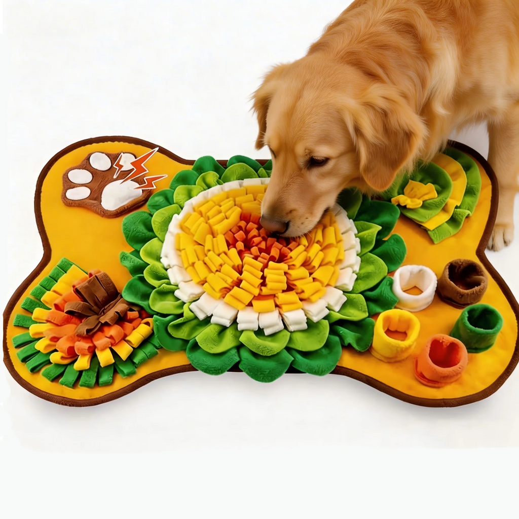 Dog snuffle mat with hidden treats