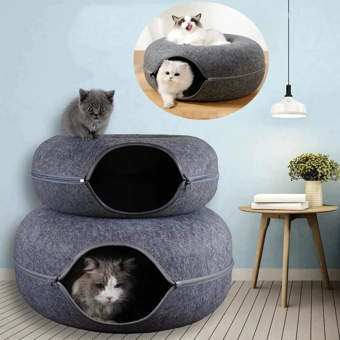 Felt tunnel cat bed - photo 4