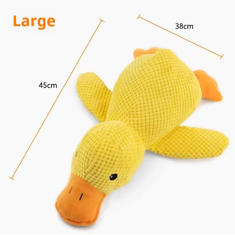 Plush Yellow Duck Squeaky Dog Toy
