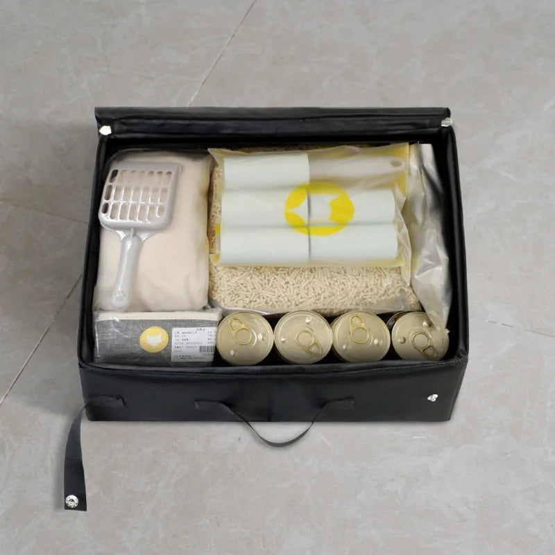 Black foldable travel litter box for cats – photo 2