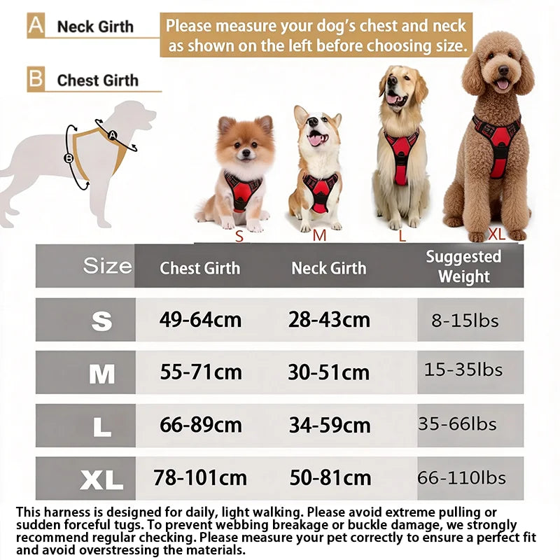 Reflective nylon dog harness with front clip and handle – photo 7