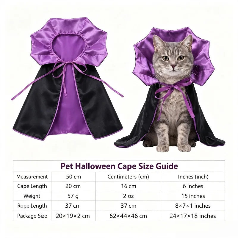 Cat wearing a Halloween pumpkin cape and wizard hat – photo 6