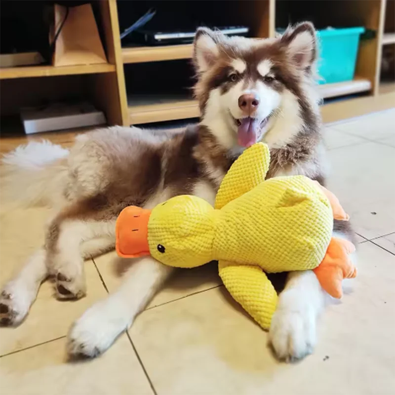 Plush yellow duck dog toy – photo 4