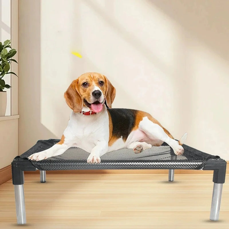 Raised dog bed with breathable mesh and guardrail – photo 2