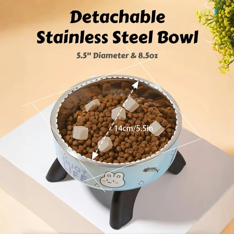 Raised stainless steel pet bowl with non-slip base – photo 5