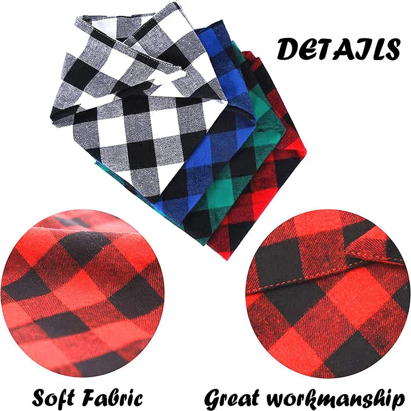 Dog wearing a plaid cotton bandana – photo 4